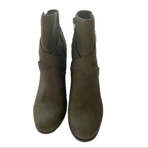 Call It Spring Green Faux Leather Ankle Boots 10